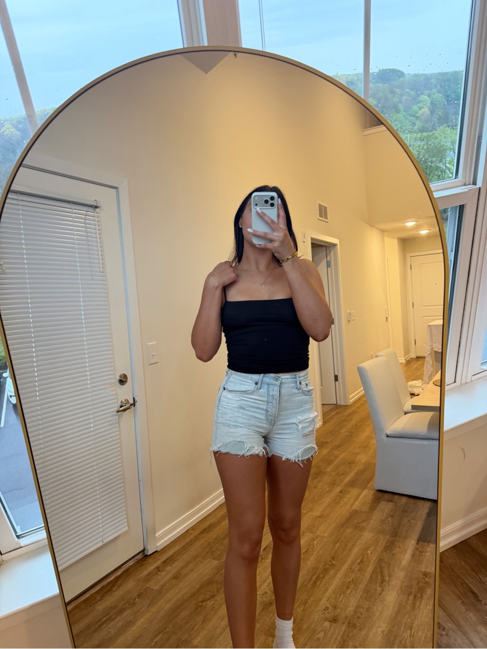 AE Light Blue Denim Shorts